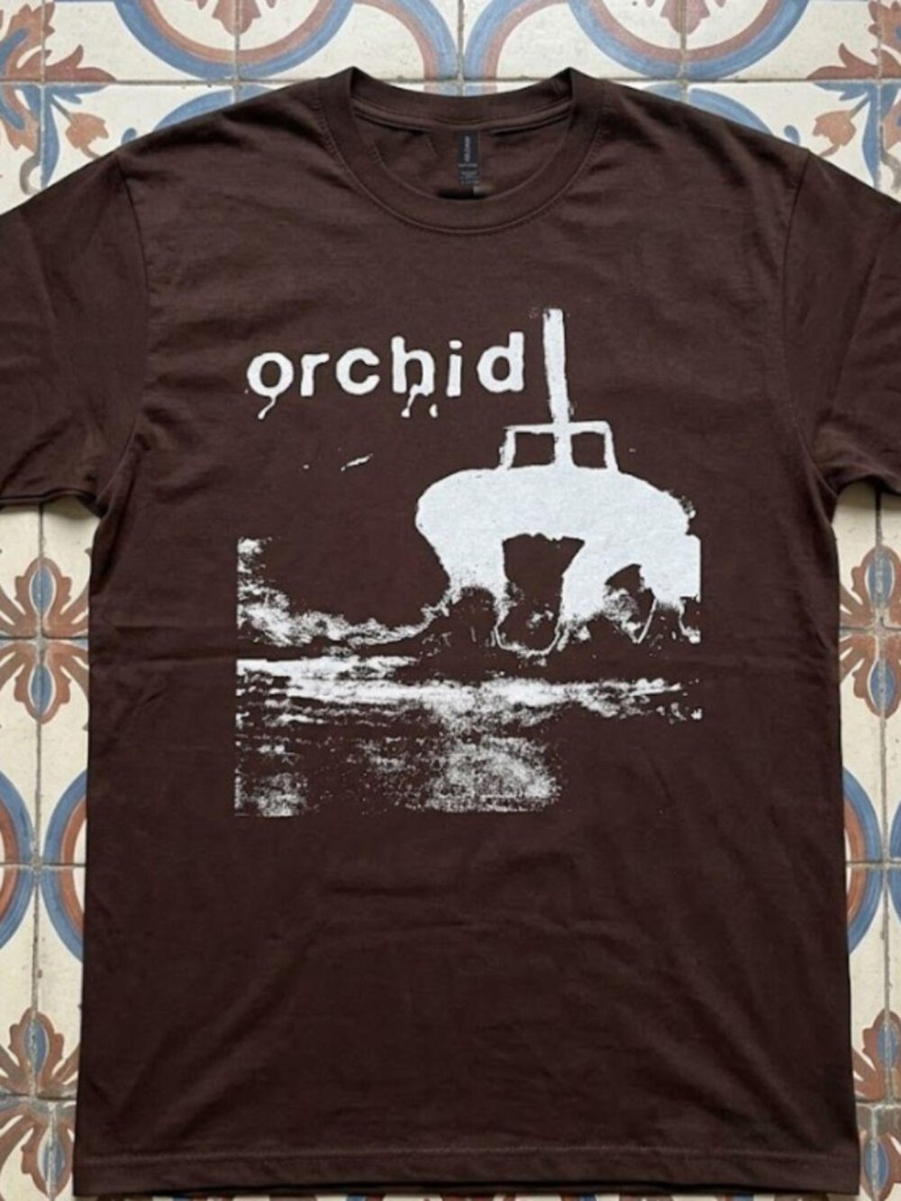 Orchid Skramz Screamo Graphic Tee Brown Shirt